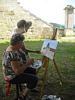 Artiste peignant sur le motif dans le Parc de Coucy-le-Château
