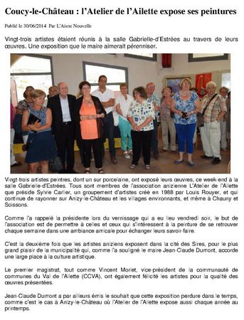 Article de presse, L'Aisne Nouvelle